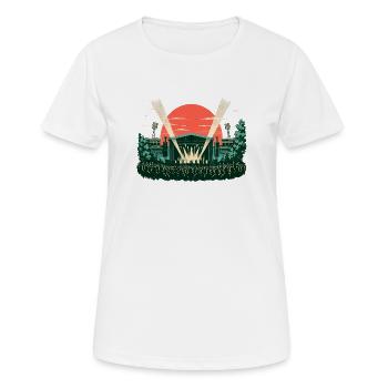 B3B3D576-F368-4D18-9862-6A81A461F9F7 - Frauen T-Shirt atmungsaktiv - Weiß - Vorne - AI Model Female 172 dark (172cm)