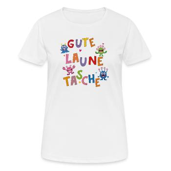 Gute Laune Monster Tasche - Frauen T-Shirt atmungsaktiv - Weiß - Vorne - AI Model Female 172 dark (172cm)