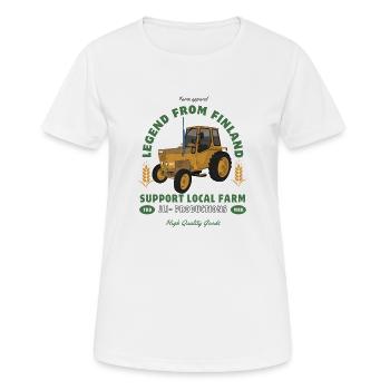 Finnischer Bauernhof-Legendentraktor - Frauen T-Shirt atmungsaktiv - Weiß - Vorne - AI Model Female 172 dark (172cm)