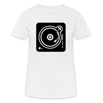 DJ-Plattenspieler - Frauen T-Shirt atmungsaktiv - Weiß - Vorne - AI Model Female 172 dark (172cm)