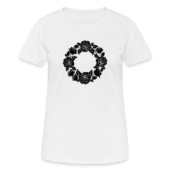 Rosenkranz - Frauen T-Shirt atmungsaktiv - Weiß - Vorne - AI Model Female 172 dark (172cm)