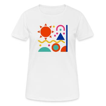 Bunte Formen - Frauen T-Shirt atmungsaktiv - Weiß - Vorne - AI Model Female 172 dark (172cm)