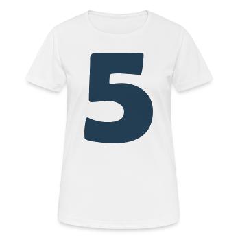 5_zahl- - Frauen T-Shirt atmungsaktiv - Weiß - Vorne - AI Model Female 172 dark (172cm)