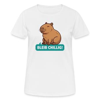 Bleib Chillig CapybaraBleib Chillig Capybara - Frauen T-Shirt atmungsaktiv - Weiß - Vorne - AI Model Female 172 dark (172cm)
