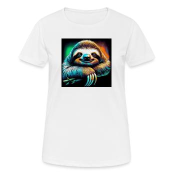 Faultier - Frauen T-Shirt atmungsaktiv - Weiß - Vorne - AI Model Female 172 dark (172cm)