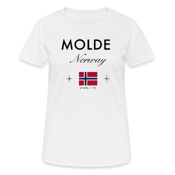 Molde Norway Coordinates Travel Souvenir - Women's Breathable T-Shirt - white - Front - AI Model Female 172 dark (172cm)