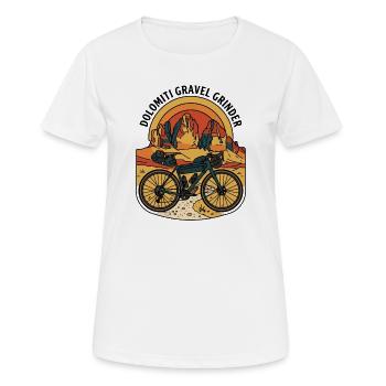 Dolomiti Gravel Grinder Retro-Motorrad - Frauen T-Shirt atmungsaktiv - Weiß - Vorne - AI Model Female 172 dark (172cm)