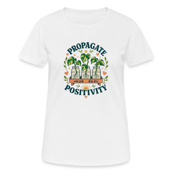 Propagate Positivity – Pothos Ableger - Frauen T-Shirt atmungsaktiv - Weiß - Vorne - AI Model Female 172 dark (172cm)