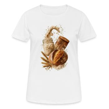 Pain artisanal et levain rustique - T-shirt respirant Femme - blanc - Devant - AI Model Female 172 dark (172cm)