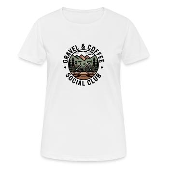 Gravel & Coffee Club - Frauen T-Shirt atmungsaktiv - Weiß - Vorne - AI Model Female 172 dark (172cm)