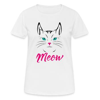 Miaulement de chat mignon - T-shirt respirant Femme - blanc - Devant - AI Model Female 172 dark (172cm)