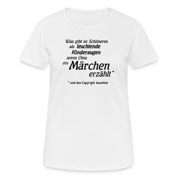 Märchen Copyright - Frauen T-Shirt atmungsaktiv - Weiß - Vorne - AI Model Female 172 dark (172cm)