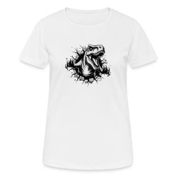 Tyrant Rex Durchbruch - Frauen T-Shirt atmungsaktiv - Weiß - Vorne - AI Model Female 172 dark (172cm)