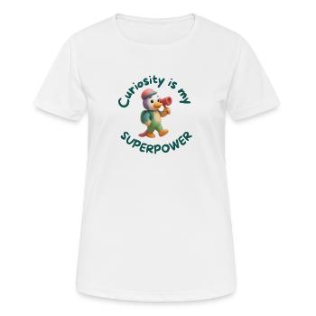 Neugier ist meine Superkraft - Frauen T-Shirt atmungsaktiv - Weiß - Vorne - AI Model Female 172 dark (172cm)