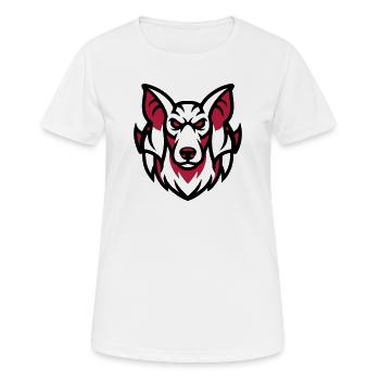 Weisser Wolf Maskottchen - Frauen T-Shirt atmungsaktiv - Weiß - Vorne - AI Model Female 172 dark (172cm)