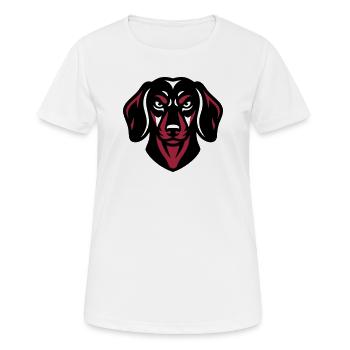 Schwarzer Dackel Logo - Frauen T-Shirt atmungsaktiv - Weiß - Vorne - AI Model Female 172 dark (172cm)