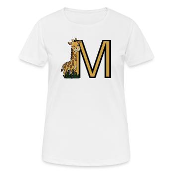 Initial M des girafes design - T-shirt respirant Femme - blanc - Devant - AI Model Female 172 dark (172cm)