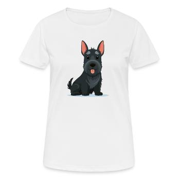 Kleiner Scottish Terrier (Comic) - Frauen T-Shirt atmungsaktiv - Weiß - Vorne - AI Model Female 172 dark (172cm)