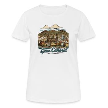 Gran Canaria Küstenpanorama - Frauen T-Shirt atmungsaktiv - Weiß - Vorne - AI Model Female 172 dark (172cm)