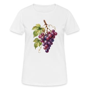 Aquarellweintrauben Cluster - Frauen T-Shirt atmungsaktiv - Weiß - Vorne - AI Model Female 172 dark (172cm)