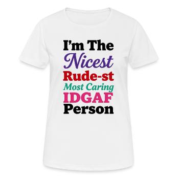 Der schönste Farbbösewicht - Frauen T-Shirt atmungsaktiv - Weiß - Vorne - AI Model Female 172 dark (172cm)