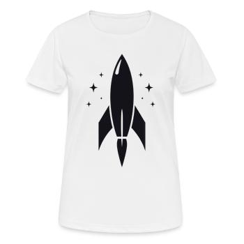 Rakete Weltraum Sterne Design - Frauen T-Shirt atmungsaktiv - Weiß - Vorne - AI Model Female 172 dark (172cm)