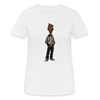 Portrait masqué dans le style urbain - T-shirt respirant Femme - blanc - Devant - AI Model Female 172 dark (172cm)