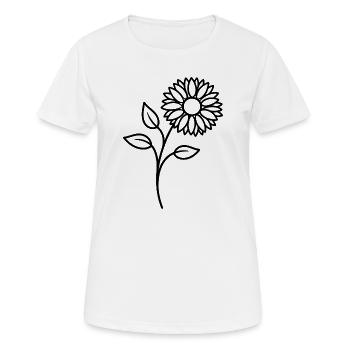 Sonnenblume One Line Blumenmotiv - Frauen T-Shirt atmungsaktiv - Weiß - Vorne - AI Model Female 172 dark (172cm)