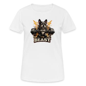 Beast Bulldog Kraftheben - Frauen T-Shirt atmungsaktiv - Weiß - Vorne - AI Model Female 172 dark (172cm)