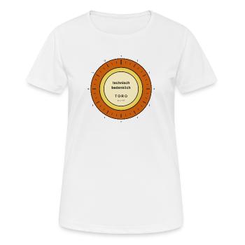 Technischer Warnstempel Toro - Frauen T-Shirt atmungsaktiv - Weiß - Vorne - AI Model Female 172 dark (172cm)
