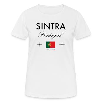 Sintra Portugal Koordinaten Reise Souvenir - Frauen T-Shirt atmungsaktiv - Weiß - Vorne - AI Model Female 172 dark (172cm)