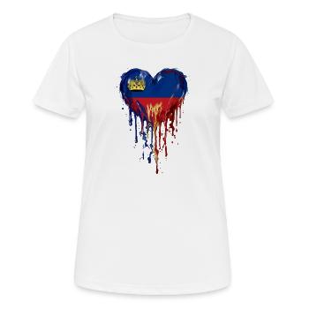 Liechtenstein Venezuela Flaggenherz Tropfenkunst - Frauen T-Shirt atmungsaktiv - Weiß - Vorne - AI Model Female 172 dark (172cm)