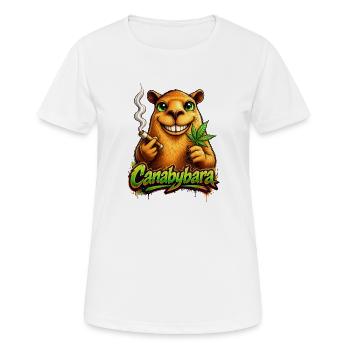 Canabybara Cannabis Humor - Frauen T-Shirt atmungsaktiv - Weiß - Vorne - AI Model Female 172 dark (172cm)