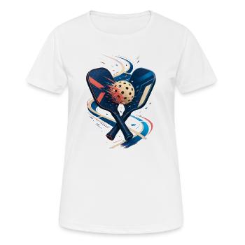 Schläger und Ball in Bewegung - Frauen T-Shirt atmungsaktiv - Weiß - Vorne - AI Model Female 172 dark (172cm)