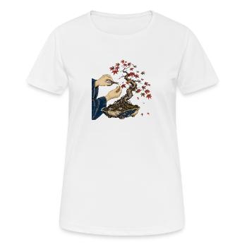 Zen-Bonsai-Fingerarbeit - Frauen T-Shirt atmungsaktiv - Weiß - Vorne - AI Model Female 172 dark (172cm)