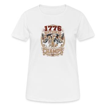 Nationale Meisterschaften 1776, 4. Juli, Gründervä - Frauen T-Shirt atmungsaktiv - Weiß - Vorne - AI Model Female 172 dark (172cm)