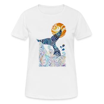 coda_balena2 - Frauen T-Shirt atmungsaktiv - Weiß - Vorne - AI Model Female 172 dark (172cm)