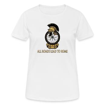 Alle Wege führen nach Rom Radsport-T-Shirt - Frauen T-Shirt atmungsaktiv - Weiß - Vorne - AI Model Female 172 dark (172cm)