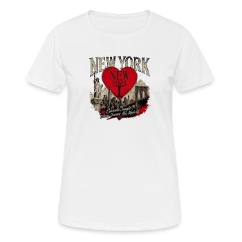 New York Herz Stadtlandschaft - Frauen T-Shirt atmungsaktiv - Weiß - Vorne - AI Model Female 172 dark (172cm)