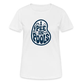 Pee in Pools Retro Pool Tee - Women's Breathable T-Shirt - white - Front - AI Model Female 172 dark (172cm)