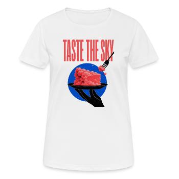  Taste the Sky – Wolkenkuchen - Frauen T-Shirt atmungsaktiv - Weiß - Vorne - AI Model Female 172 dark (172cm)
