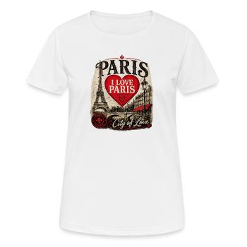 Paris Herz Stadt der Liebe - Frauen T-Shirt atmungsaktiv - Weiß - Vorne - AI Model Female 172 dark (172cm)