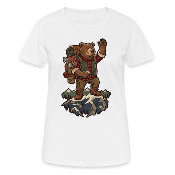 Bärenwanderer auf dem Gipfel - Frauen T-Shirt atmungsaktiv - Weiß - Vorne - AI Model Female 172 dark (172cm)
