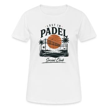 Lost in Padel Social Club | Vintage Padel - Frauen T-Shirt atmungsaktiv - Weiß - Vorne - AI Model Female 172 dark (172cm)