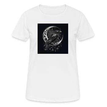 The Raven of Dusk and the Gothic Moon - Women's Breathable T-Shirt - white - Front - AI Model Female 172 dark (172cm)