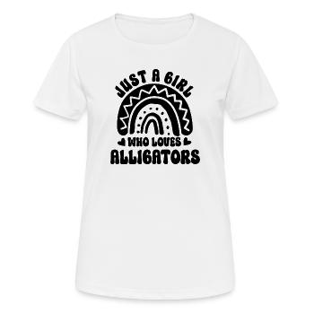 Boho Regenbogen Alligator   - Frauen T-Shirt atmungsaktiv - Weiß - Vorne - AI Model Female 172 dark (172cm)