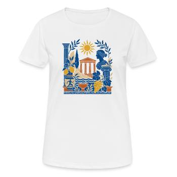 Antique Columns and Sun Collage - Women's Breathable T-Shirt - white - Front - AI Model Female 172 dark (172cm)