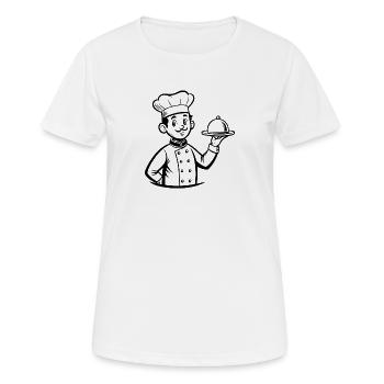 Chefkoch - Frauen T-Shirt atmungsaktiv - Weiß - Vorne - AI Model Female 172 dark (172cm)