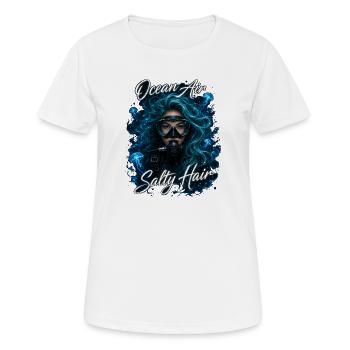 Ocean Air Salty Hair Diving Sea Jellyfish - Women's Breathable T-Shirt - white - Front - AI Model Female 172 dark (172cm)