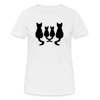 katzenfamilie Silhouette - Frauen T-Shirt atmungsaktiv - Weiß - Vorne - AI Model Female 172 dark (172cm)